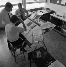 Graphic designers at work, Mexborough, South Yorkshire, 1968.  Artist: Michael Walters
