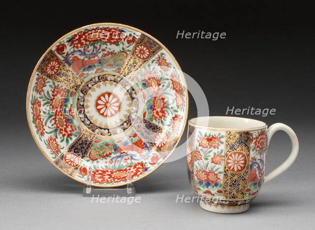 Cup and Saucer, Worcester, c. 1775. Creator: Royal Worcester.