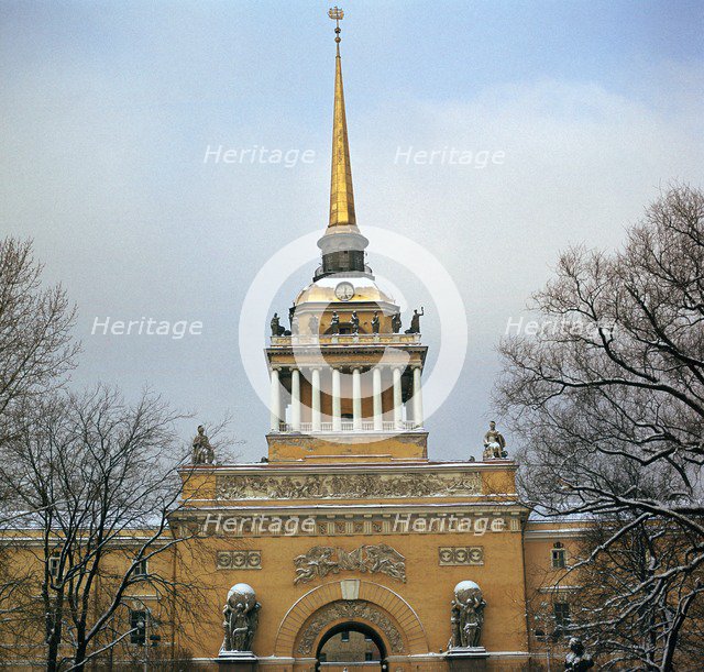 Admiralty building in St Petersburg, 19th century. Artist: Andreyan Zakharov