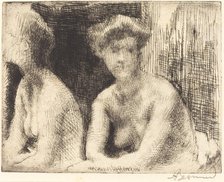 Nude Woman by a Looking Glass (Femme Nue Auprès d'une Glace), 1889. Creator: Paul Albert Besnard.