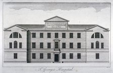 Front elevation of St George's Hospital, Hyde Park Corner, Westminster, London, c1740                Artist: William Henry Toms