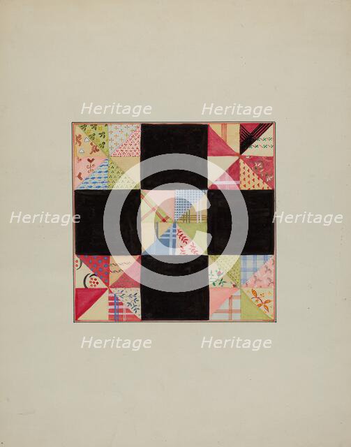 Quilt Section, c. 1940. Creator: Cornelius Christoffels.