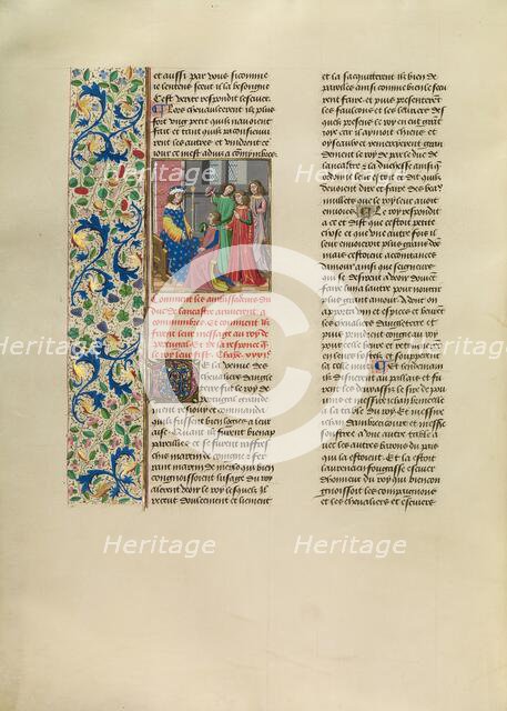 The Embassy from John of Gaunt before the King of Portugal; c1380s, about 1480-1483 Creator: Master of the Copenhagen Caesar.