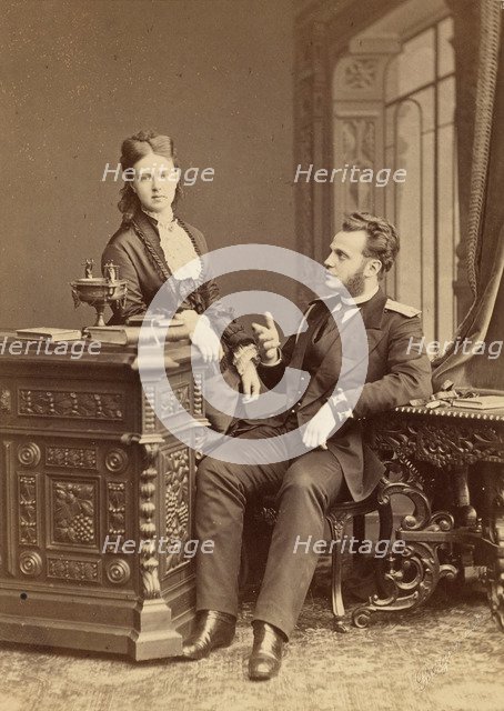 Portrait of Grand Duchess Maria Alexandrovna of Russia (1853-1920) and Grand Duke Alexei Alexandrovi