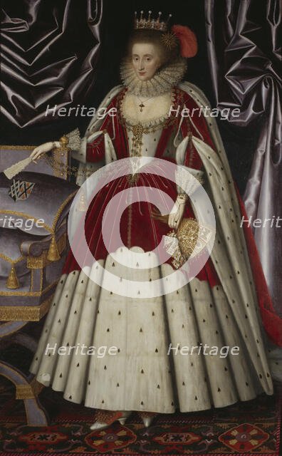 Lucy Russell, Countess of Bedford (née Harington) (158001627), 1610s. Creator: William Larkin.