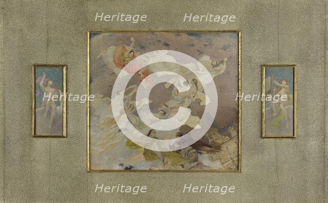 Esquisse pour le salon des Lettres de l'Hôtel de ville de Paris : Les muses..., c.1891-1896. Creator: Jules-Joseph Lefebvre.