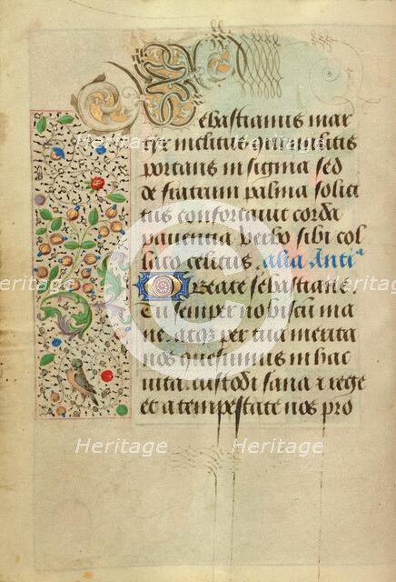 Decorated Text Page; Prayer Book of Charles the Bold, 1469. Creator: Nicolas Spierinc.