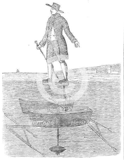 Sabots elastiques, an apparatus for walking on water, 1860. Creator: Unknown.