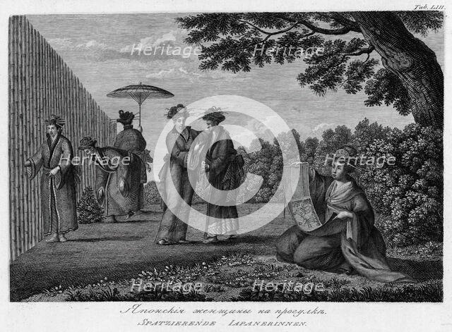 Japanese Women on a Stroll, 1813. Creator: Jegor Skotnikoff.