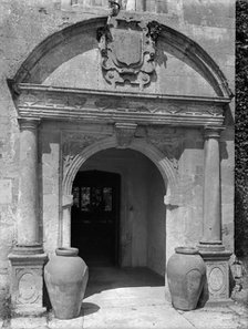 Entrance porch to the Manor House, Upper Swell, Gloucestershire, c1925. Artist: Nathaniel Lloyd