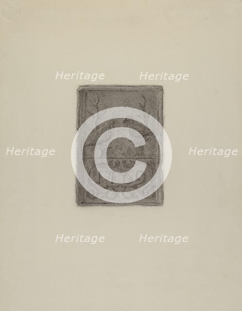 Pa. German Stove Plate, c. 1936. Creator: Elmer G Anderson.