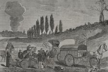 Franco-Prussian War (1870-1871): Burial of the dead by ambulances, 1871. Creator: Unknown.