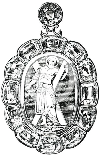 Regalia of Scotland: Jewel of St. Andrew, 1850. Creator: Unknown.