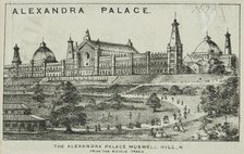 The Alexandra Palace, Muswell Hill N., from the bicycle track, 19th century. Creator: Unknown.