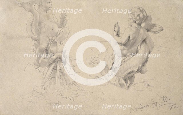 Tritons From The Nymphenburg Park, 1852. Creator: Adolph Menzel.