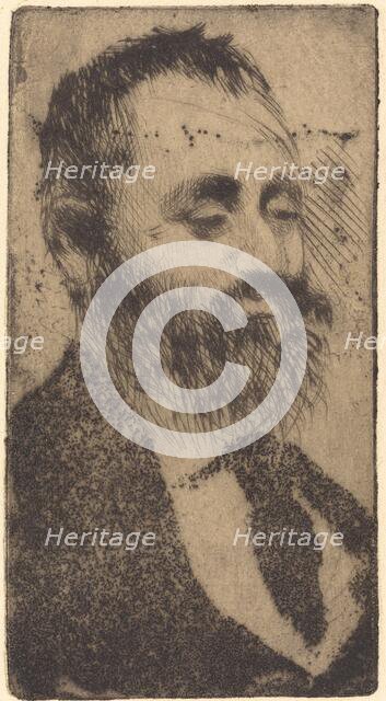 Alphonse Hirsch, 1875. Creator: Edgar Degas.