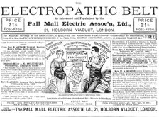 The Electropathic Belt, 1883.  Creator: Unknown.