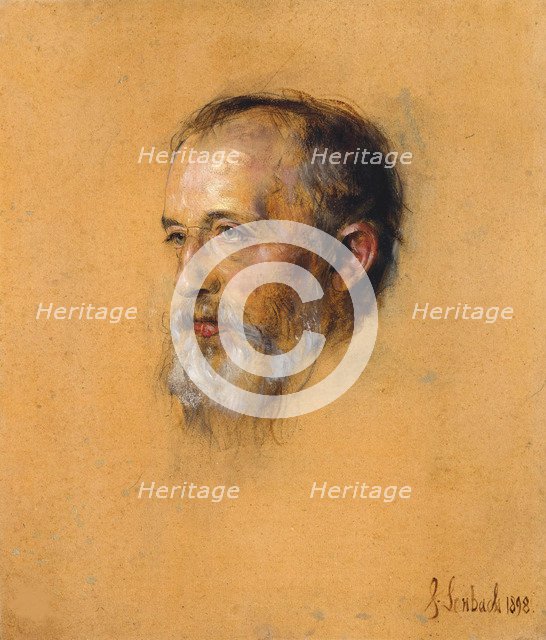 Portrait of the conductor and composer Hermann Levi (1839-1900), 1898. Creator: Lenbach, Franz, von (1836-1904).