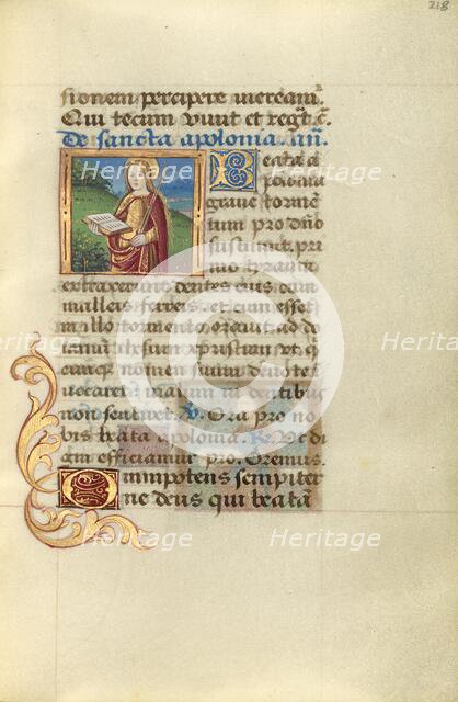 Saint Apollonia; Poncher Hours, about 1500. Creator: Master of Jacques de Besancon.