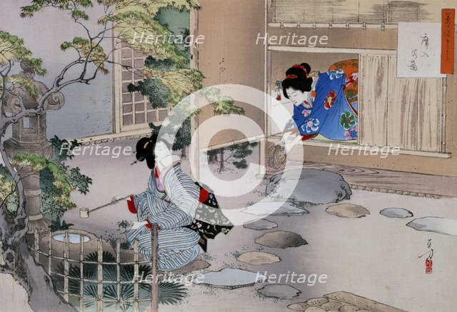 'The Entrance to the Tea Rooms', c1886-1908. Artist: Mizuno Toshikata