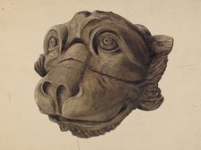 Cat Head Gargoyle, 1932/1945. Creator: John Davis.