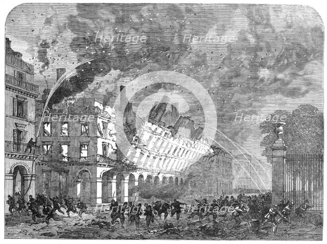 The Burning of Paris: fall of houses in the rue de Rivoli, 1871. Creator: Unknown.