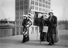 Suffragettes with flag, between c1910 and c1915. Creator: Bain News Service.