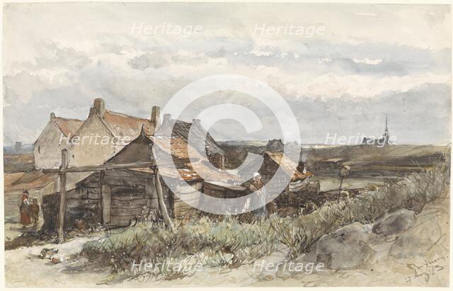 Fishing Family Houses in Scheveningen, 1873. Creator: Johannes Bosboom.