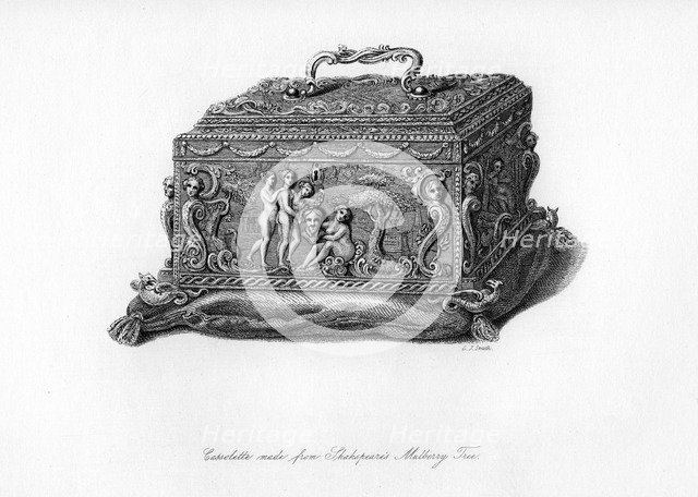 Carved cassolette made from the wood of Shakespeare's mulberry tree, c18th century, (1840). Artist: C J Smith