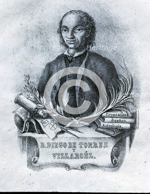Diego de Torres Villarroel (1693-1770), writer Spaniards, 18th century engraving.