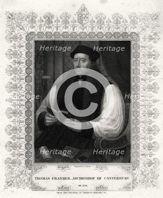'Thomas Cranmer, Archbishop of Canterbury', 19th century. Artist: J Cochran