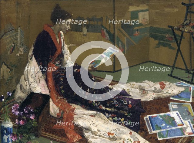 Caprice in Purple and Gold: The Golden Screen, 1864. Artist: Whistler, James Abbott McNeill (1834-1903)