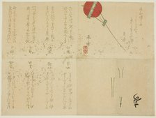 Folded Surimono with Kite, Japan, 1850s. Creator: Nakajima Raisho.