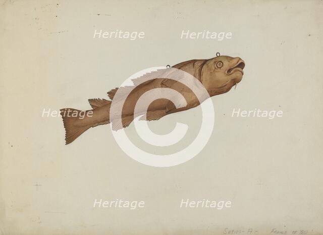 Fish Shop Sign, c. 1938. Creator: Joseph Goldberg.