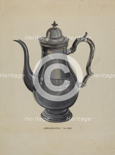 Coffee Pot, c. 1936. Creator: Roberta Elvis.