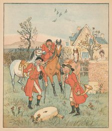 '...the next thing they did find, Was a gruntin', grindin' grindle-stone...', 1880. Creator: Randolph Caldecott.
