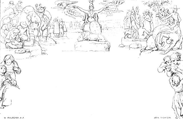 Facsimile of the Mulready Envelope, designed for the Penny Post, 1890. Creator: John Thompson.