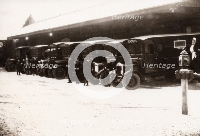 Fleet of Rowntrees delivery lorries, York,  Yorkshire,  1920. Artist: Unknown