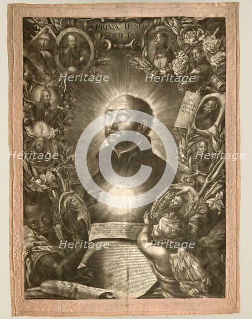 Thesis-Sheet showing Saint Ignatius of Loyola, November 15, 1696. Creator: Elias Christoph Heiss.