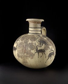 Bichrome IV barrel-shaped Cypro-Phoenician jug, Cypro-Archaic I Period, c750 - c600BC. Artist: Unknown.