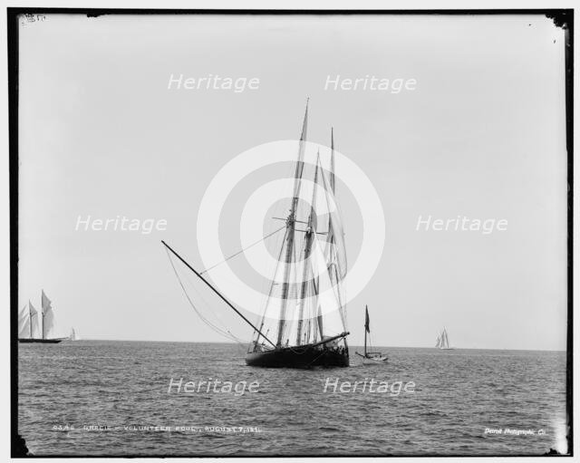 Gracie and Volunteer foul, 1891 Aug 7. Creator: Unknown.