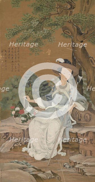 Rong Fei ("Fragrant Concubine"?onsort by the Qianlong Emperor) dressed in Western Clothes, . Creator: Chinese Painter, (after Giuseppe Castiglione)  .