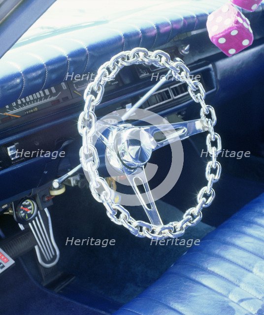 1969 Plymouth customised sedan interior. Artist: Unknown.