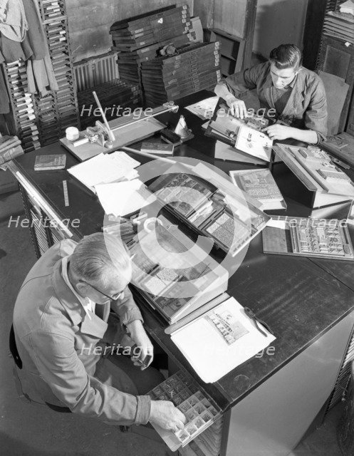 Blocks being made up at a printing company, Mexborough, South Yorkshire, 1959. Artist: Michael Walters