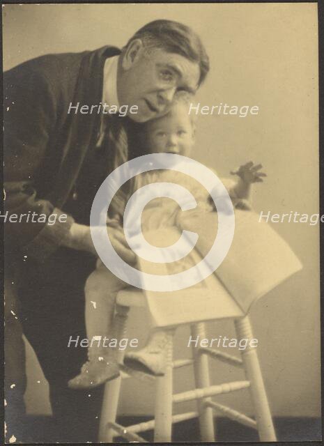 Portrait of Fleckenstein and Grandchild, 1907-1943. Creator: Louis Fleckenstein.