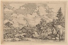 Three Goats at the River, probably c. 1645/1656. Creator: Allart van Everdingen.