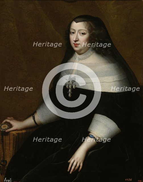Portrait of Anne of Austria (1601-1666), ca 1659. Artist: Beaubrun, Henri (1603-1677)