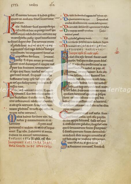 Initial I: Saint Jude; New Testament (with Canons of Priscillian), about 1170. Creator: Unknown.