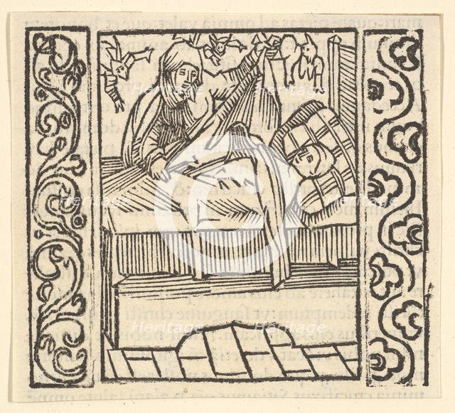 Caring for the Dead, illustration from Speculum Passionis, 1507, 1507. Creator: Hans Baldung.