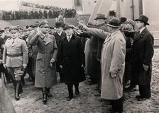 Nazi Deputy Führer Rudolf Hess opens the Mittelland Canal, Germany, October 1938. Artist: Unknown